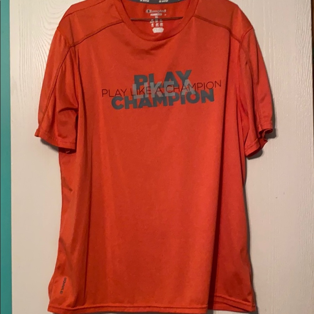 Champion tee shirt dry fit material